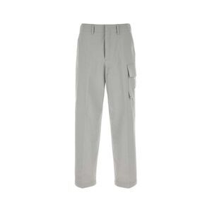 Fendi Men Light Grey Stretch Cotton Cargo Pant